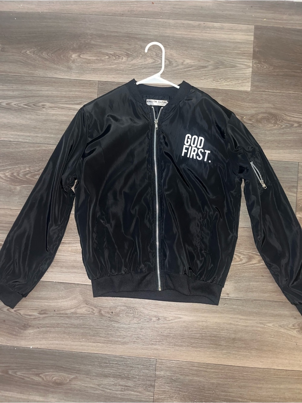 God First Black Bomber Jacket - Unbranded